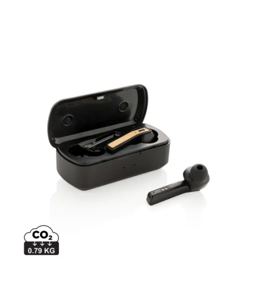 Bambuiset Free Flow -kuulokkeet Kotelossa Musta