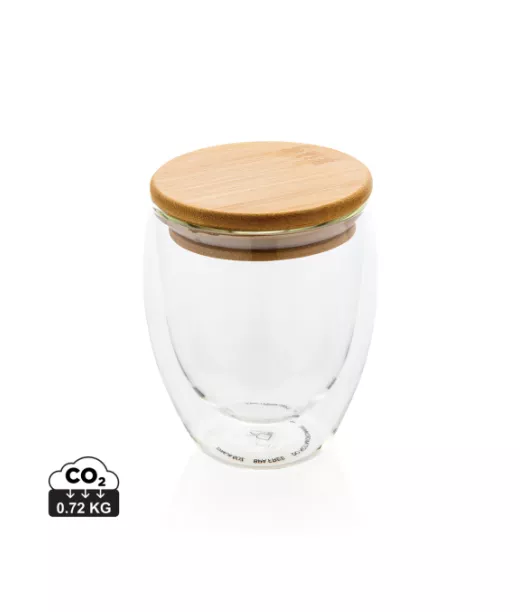 Borosilikaattilasinen Lasi Bambukannella 250ml Läpinäkyvä