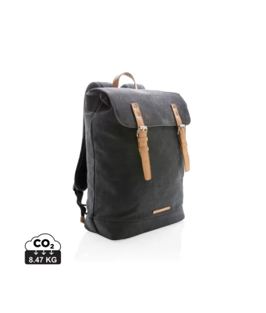 Canvas-laptopreppu – Pvc-vapaa Musta