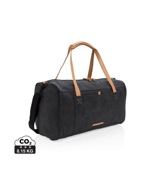 Canvas Reissu-/viikonloppureppu - Pvc-vapaa Musta