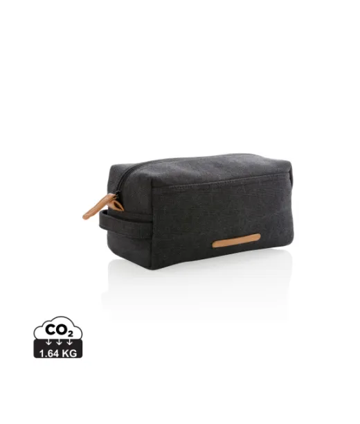 Canvas-toalettilaukku - Pvc-vapaa Musta