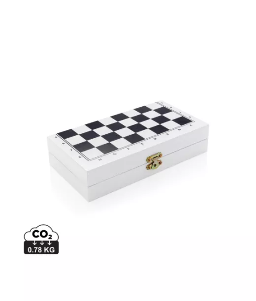 Deluxe 3-in-1 Lautapeli Puulaatikossa Valkoinen