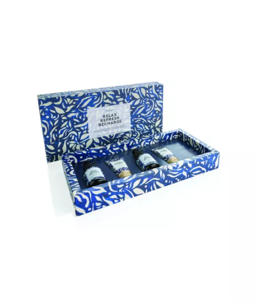 Deluxe-lahjapakkaus - Relax Refresh Recharge Sininen, Harmaa