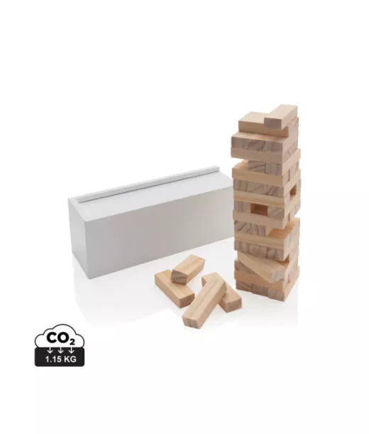 Deluxe Sortuva Torni Puupalikka Pinoamispeli Valkoinen