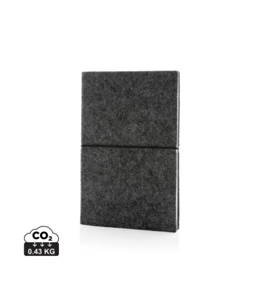 Grs A5 Pehmeäkantinen Vihko Kierrätetystä Huovasta Musta