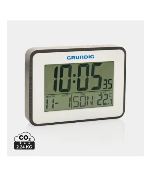 Grundig Sääasema Herätyskellolla Ja Kalenterilla Valkoinen