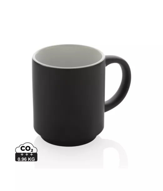 Keraaminen Pinottava Muki Musta