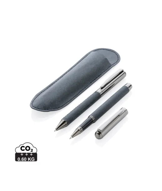 Kynäsetti Kierrätetystä Nahkasta Harmaa