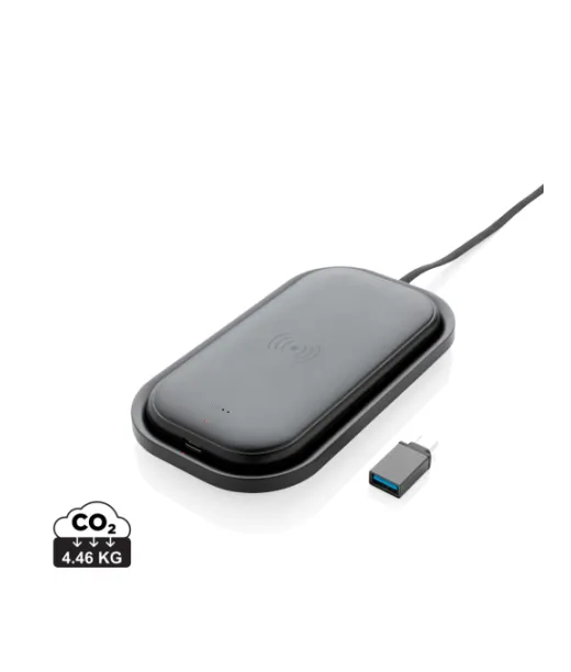 Langaton 5000mah:n Varavirtalähde Latausalusta Musta