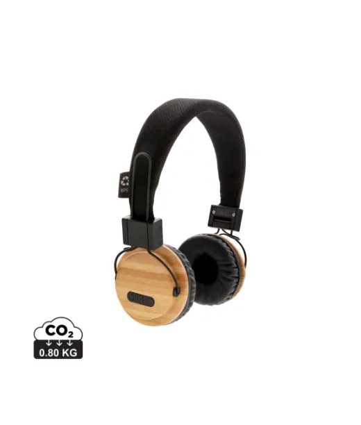 Langattomat Kuulokkeet Bambusta Ruskea, Musta