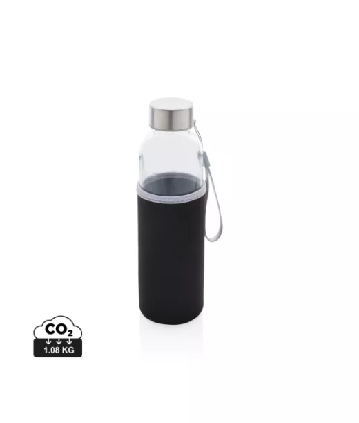 Lasipullo Neopreenivyötteellä Musta