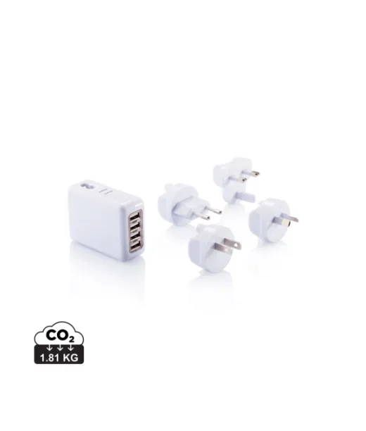 Matkapistoke 4 Usb-portilla Valkoinen