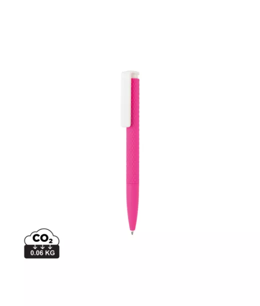 Pehmeäntuntuinen X7-kynä Pinkki, Valkoinen