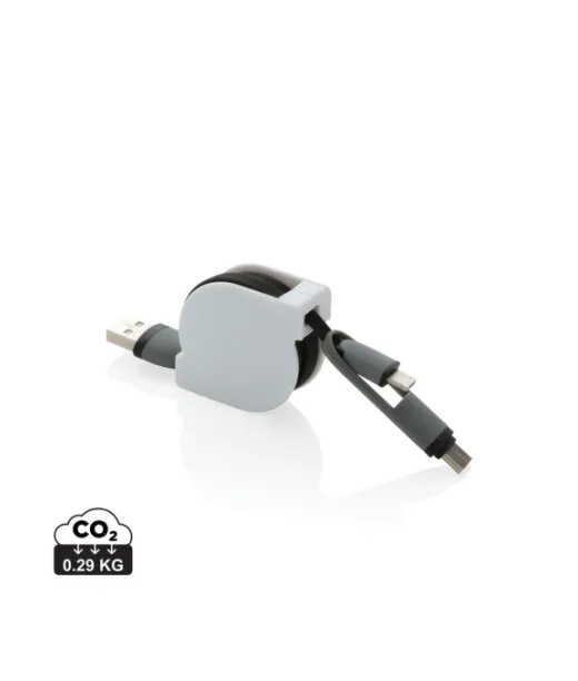 Sisäänvedettävä 3-in-1-johto Musta