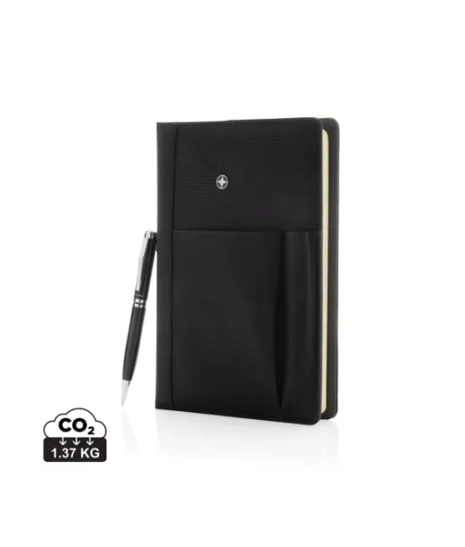 Swiss Peak Uudelleenkäytettävä Muistikirja Ja Kynäsetti Musta
