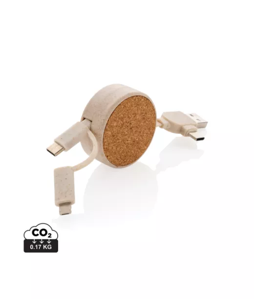 Takaisinvetäytyvä 6-in-1 Kaapeli Ruskea