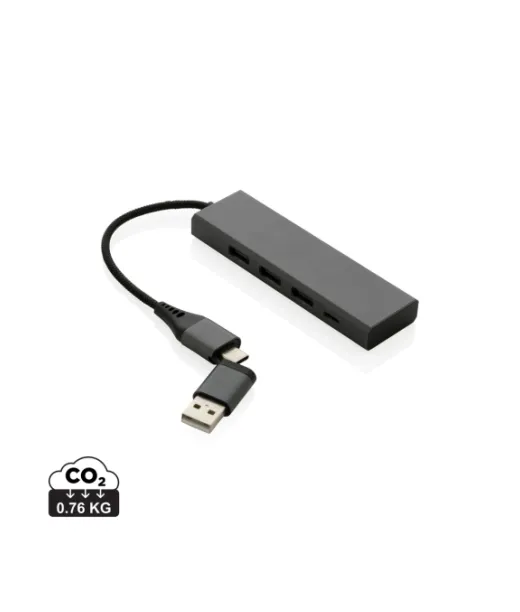 Terra Rcs Alumiininen Usb-hub 3 Portilla Harmaa