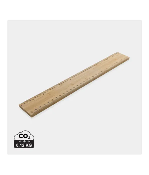 Timberson Ekstrapaksu 30cm Kaksipuolinen Bambuviivain Ruskea