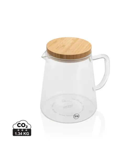 Ukiyo Borosilikaattilasinen Karahvi Bambukannella 1.2l Läpinäkyvä