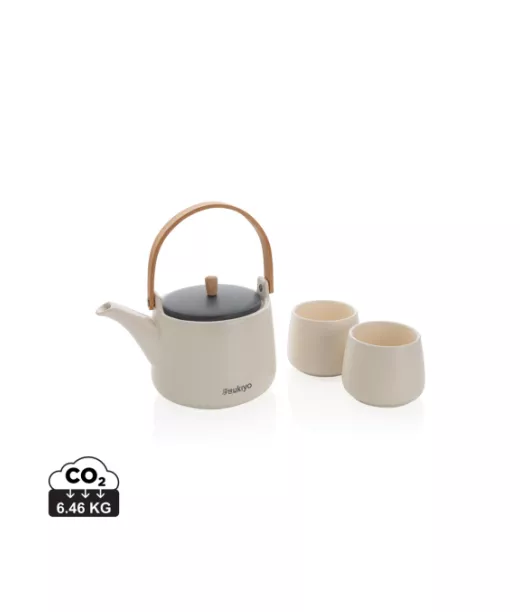 Ukiyo Teekannusetti Kupeilla Valkoinen, Harmaa