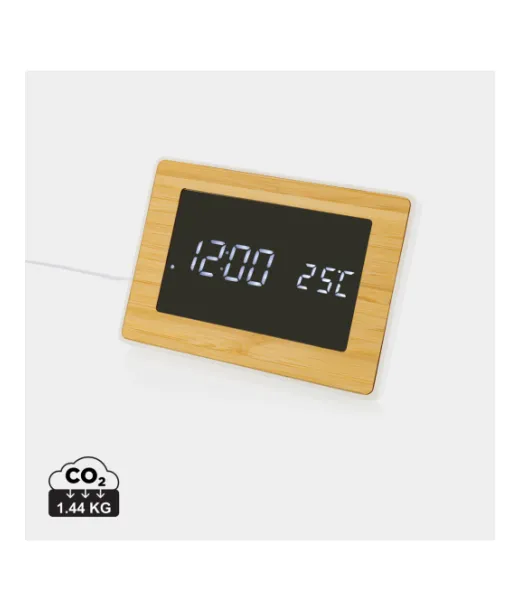 Utah Led Kello Rcs Kierrätetystä Muovista Ja Bambusta Ruskea