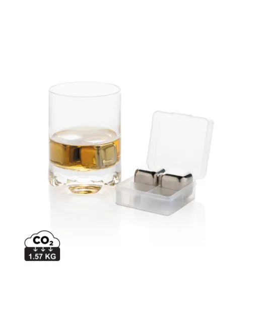 Uudelleenkäytettävät Jääkuutiot Ruostumattomasta Teräksestä Hopeanvärinen