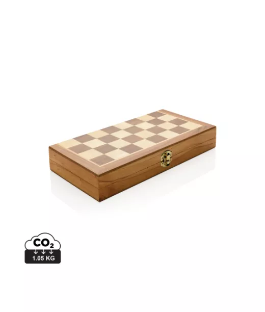 Ylellinen Puinen Taitettava Shakkisetti Ruskea