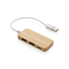 Bambuinen Usb Tyypin C Hub Ruskea